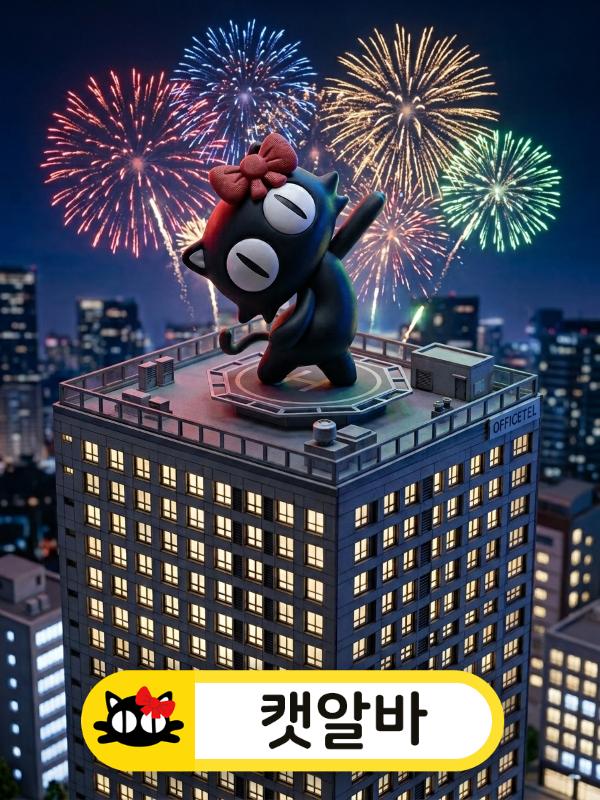 강남 오피스텔 마련의 꿈에 신난 캐릭터의 유흥알바 밤알바 연출
