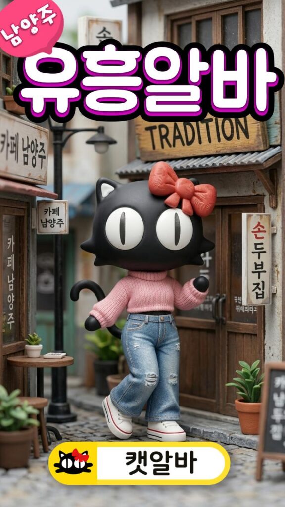 남양주 미니어처 거리에서 15년 전통의 안전한 환경을 표현하며 춤추는 캣알바